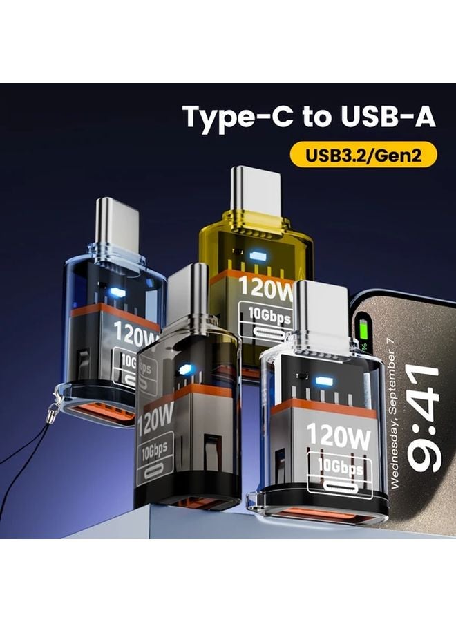 محول USB C ذكر أصفر إلى U 10 جيجابت في الثانية OTG شحن سريع 120 واط نقل بيانات للهواتف الذكية والأجهزة اللوحية وأجهزة الكمبيوتر - Image 1